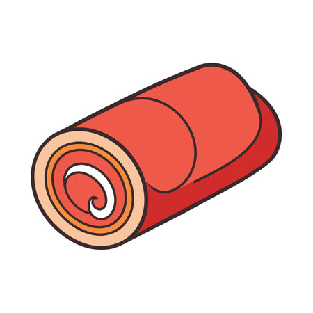 Image of sliced fatty beef roll for hot pot. AI generated. Vector iconのイラスト素材
