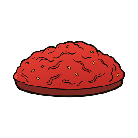 Beef mince, ground meat. AI generated. Vector iconのイラスト素材
