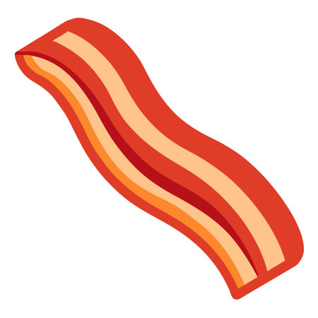 Breakfast bacon transparent background clipart. AI generated. Vector iconのイラスト素材
