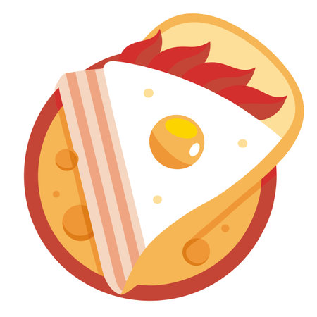 A breakfast tortilla filled with bacon and eggs. AI generated. Vector iconのイラスト素材