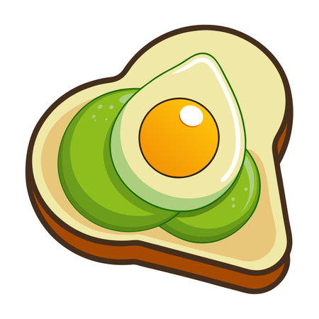 Bread with avocado and egg isolated on transparent background. AI generated. Vector iconのイラスト素材