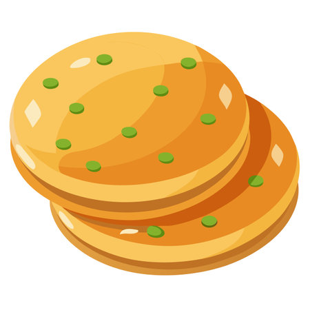 Cheese Scallion Pancakes isolated on transparent background. . AI generated. Vector iconのイラスト素材