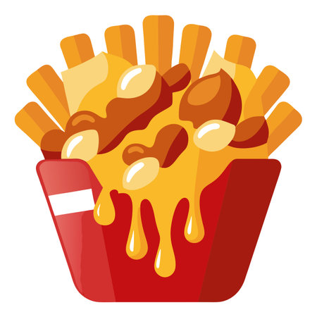 Greasy and mouthwatering poutine with crispy fries, cheese curds, and rich gravy. AI generated....