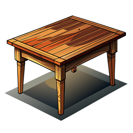 Empty wooden table for your decoration, with space for text and a black shadow.. AI generated. Vector iconのイラスト素材