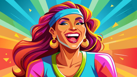 Happy ultra beauty girl, woman, who is smiling and laughing, wearing bright clothes. Bright solid...