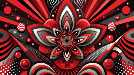 Red black background, Abstract Black and Red Background Illustration - Versatile Template for Invitations, Presentations, and Creative Projects. AI generated. Vector iconのイラスト素材