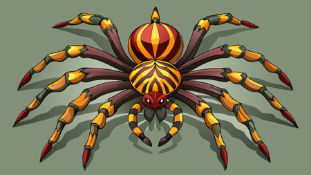 Spider isolated on transparent background,tarantulas isolated cut out,. AI generated. Vector iconのイラスト素材