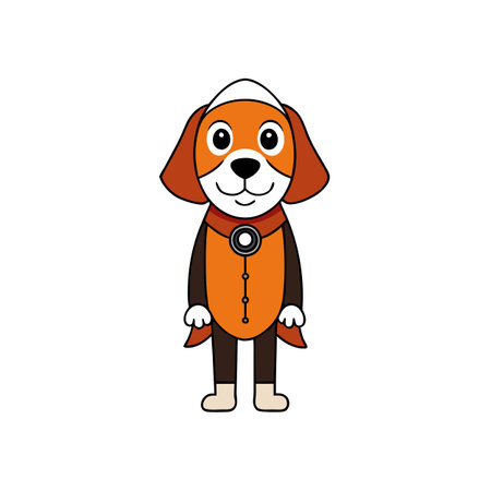A Beagle dog wearing a Halloween costume. AI generated. Vector iconのイラスト素材
