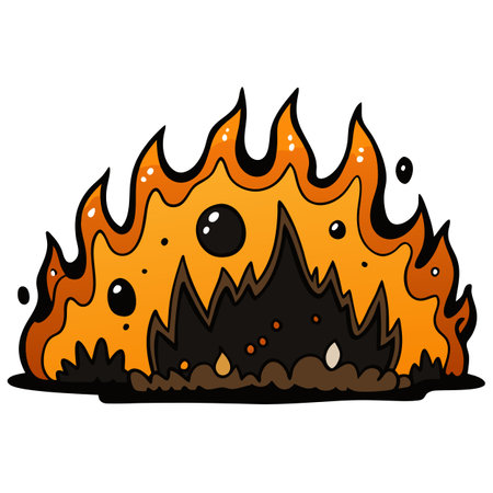 A black. brown. orange. yellow abstract background. Spots. Fire. . AI generated. Vector iconのイラスト素材