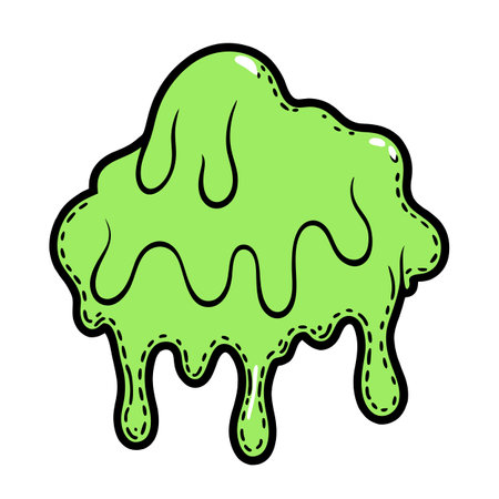 A green slime isolated on transparent background - . AI generated. Vector iconのイラスト素材