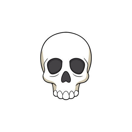A high quality stock photograph of a single skull head isolated on . AI generated. Vector iconのイラスト素材