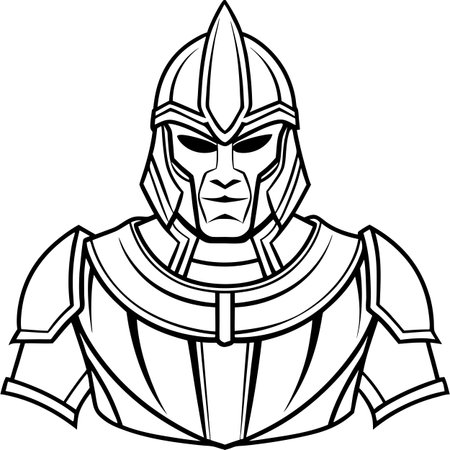 Armor warrior helmet design. metallic and shiny. isolated on white. AI generated. Vector iconのイラスト素材