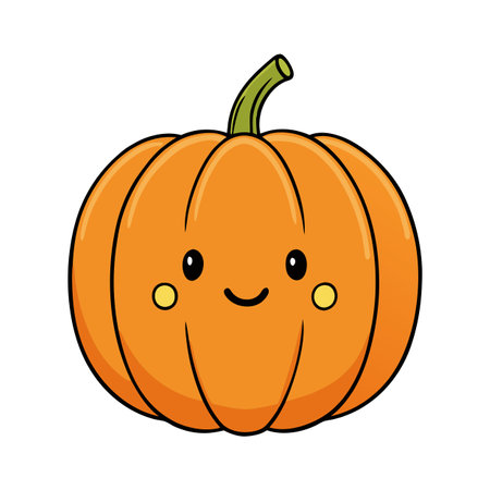 Cute watercolor pumpkin fall halloween. illustration. AI generated. Vector iconのイラスト素材