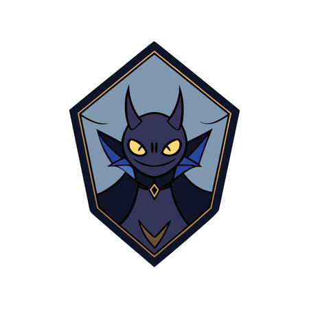 Demon in the night. dark fantasy emblem. . AI generated. Vector iconのイラスト素材
