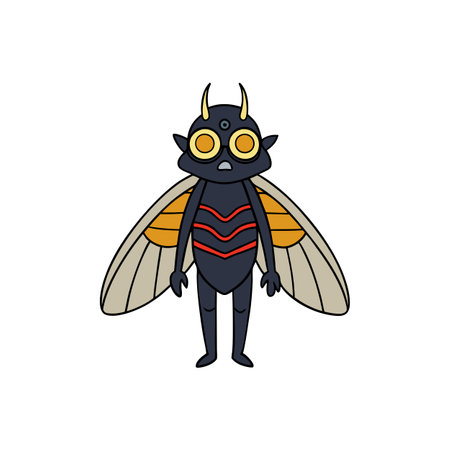 Digital illustration painting design style the Mothman cryptid mythological. . AI generated. Vector iconのイラスト素材