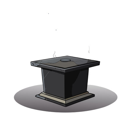 Empty black marble table podium with black stone floor in dark room. AI generated. Vector iconのイラスト素材