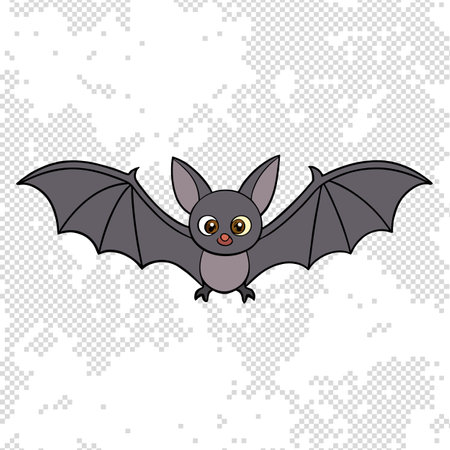 Flying flock of bats. png file of isolated cutout object on transparent . AI generated. Vector iconのイラスト素材