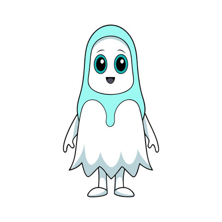Ghost figure on a transparent background. Ghostly apparition created. AI generated. Vector iconのイラスト素材