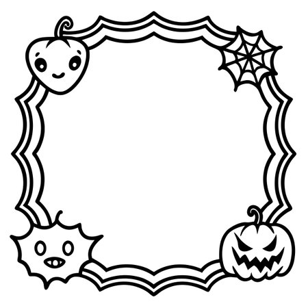Halloween themed borders and frames. framing your spooky creations. . AI generated. Vector iconのイラスト素材