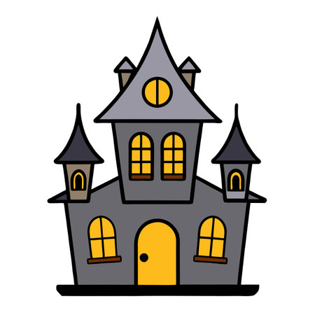 Haunted house isolated on a transparent background. . AI generated. Vector iconのイラスト素材