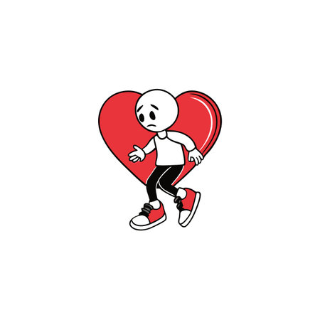 Juice wrld stepping out of a black broken heart white. AI generated. Vector iconのイラスト素材