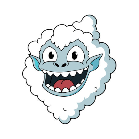 Monster face made out of smoke. illustration. AI generated. Vector iconのイラスト素材