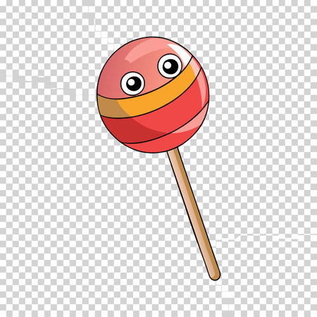 Lollipop isolated on transparent background cutout. AI generated. Vector iconのイラスト素材