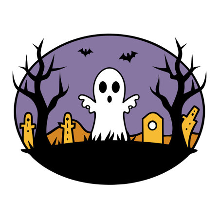 Horror illustration scary background horror background .ghost forest . AI generated. Vector iconのイラスト素材