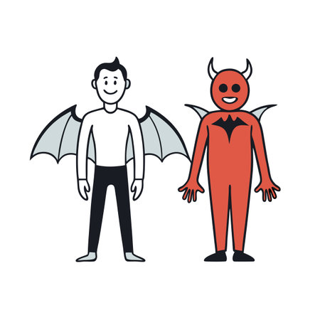 Silhouette devil in the human body. Men spirit with bat wing in different . AI generated. Vector...