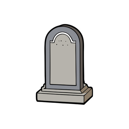 Tombstone on White Background Copy Space Blank Stone. AI generated. Vector iconのイラスト素材