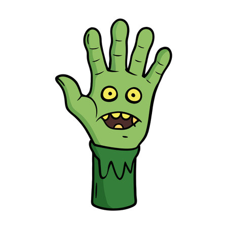 Zombie hand isolated on transparent background. AI generated. Vector iconのイラスト素材