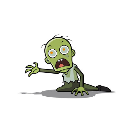 Undead zombie stuck his hand out of the ground. png file of isolated . AI generated. Vector iconのイラスト素材