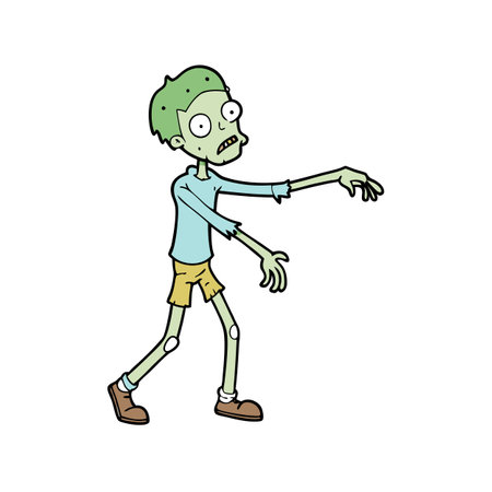 Zombie pulls his arm ink sketch. Walking dead hand drawing vector. AI generated. Vector iconのイラスト素材