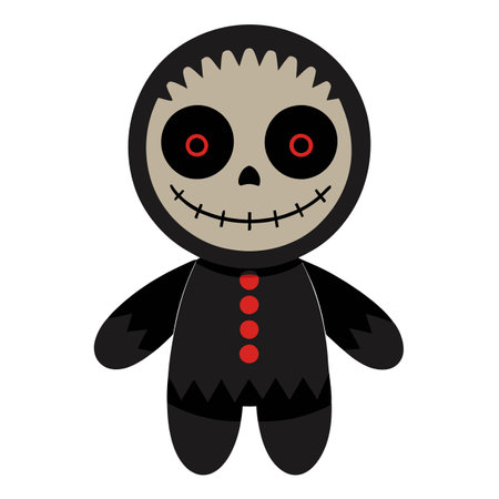 Ancient and terrifying dolls. scary toys. Halloween. IA..AI generated. Vector iconのイラスト素材