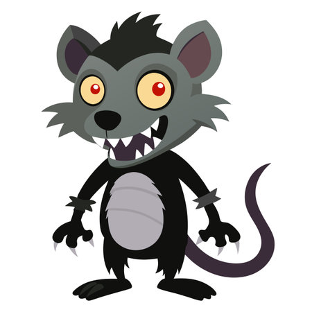 Cartoon Zombie Rat Character for Halloween. . AI generated. Vector iconのイラスト素材