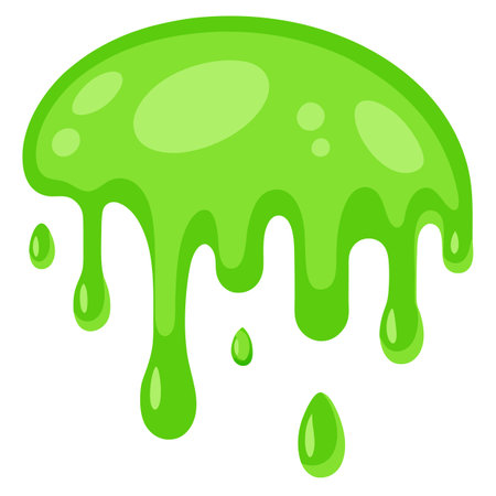 Dripping green slime against a white background. . AI generated. Vector iconのイラスト素材