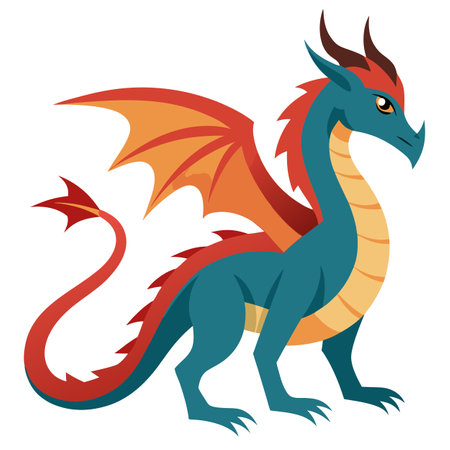 Dragon isolated on transparent or white background. AI generated. Vector iconのイラスト素材