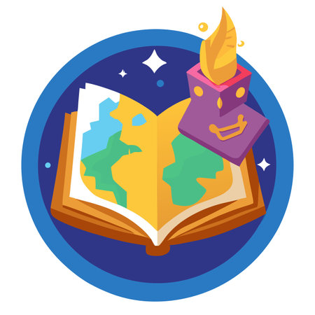 Fantasy background with ancient magic book and map. ..AI generated. Vector iconのイラスト素材
