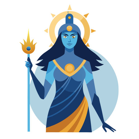 Greek mythology - ancient Greek goddess Hecate. Createdogy.. AI generated. Vector iconのイラスト素材