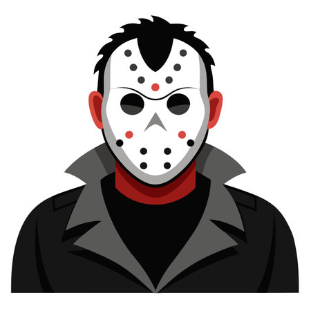 Jason character from Friday the 13th in gothic style. AI generated. Vector iconのイラスト素材