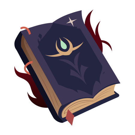Magic old book of witchcraft. Dark fantasy illustration. . AI generated. Vector iconのイラスト素材