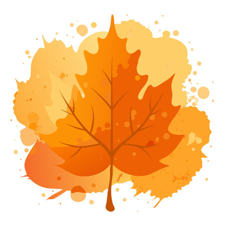 Orange autumn background old watercolor paper texture painted marbled. AI generated. Vector iconのイラスト素材