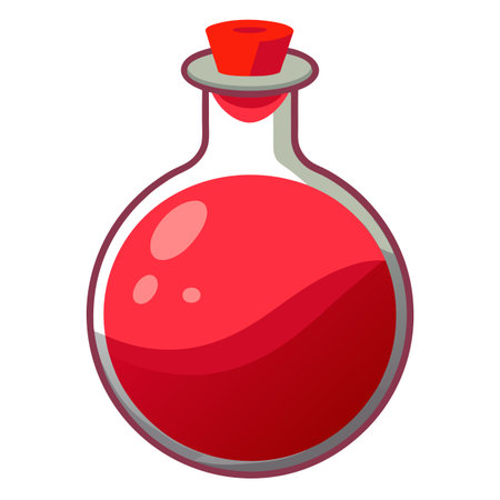 Red potion isolated on transparent background cutout. AI generated. Vector iconのイラスト素材
