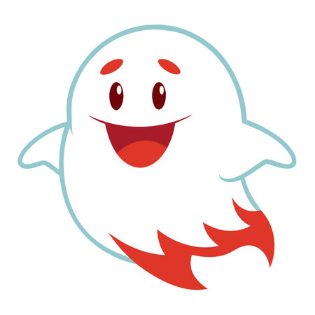 Retro ghost halloween cute illustration vintage ca. AI generated. Vector iconのイラスト素材
