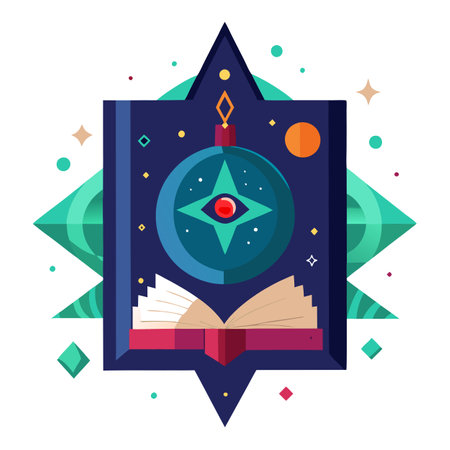 Mysterious ancient occult manuscript. digital art illustration. . AI generated. Vector iconのイラスト素材