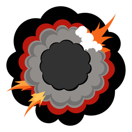 Smoke exploding outward from circular empty center. dramatic smo. AI generated. Vector iconのイラスト素材