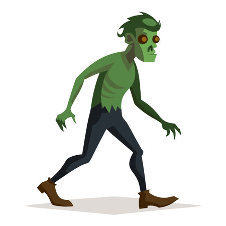 Walking zombie in full height. png file of isolated cutout object . AI generated. Vector iconのイラスト素材