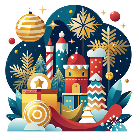 Abstract best quality christmas and new year luxury background. AI generated. Vector iconのイラスト素材