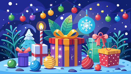 Christmas star on blue sky and three wise men. Christian illustration. AI generated. Vector iconのイラスト素材