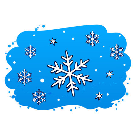 Blue christmas background with snowflakes created with . AI generated. Vector iconのイラスト素材